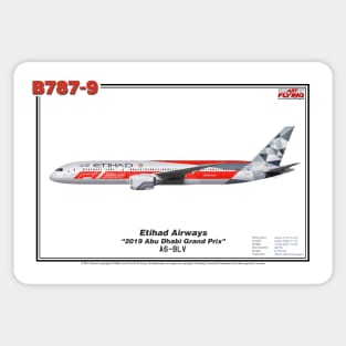 Boeing B787-9 - Etihad Airways "2019 Abu Dhabi Grand Prix" (Art Print) Sticker